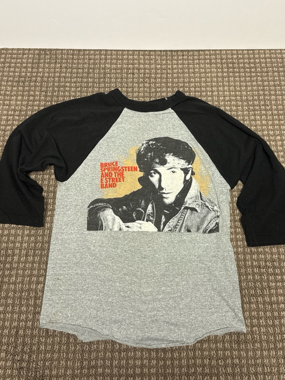 Vintage '84-'85 Bruce Springsteen Raglan Baseball Tee - Grey & Black